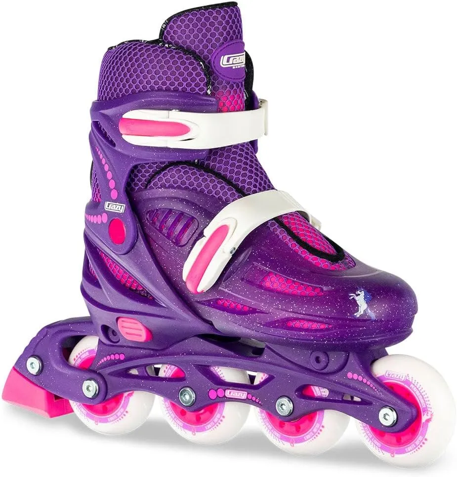 Crazy Skates Adjustable Inline Skates Adjusts to fit Across Four Show Sizes
