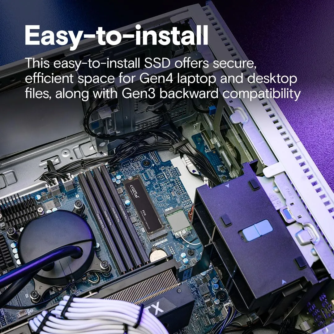 Crucial P310 1TB 2280 PCIe Gen4 3D NAND NVMe M.2 SSD  Up to 7,100 MB/s  Shift up to Gen4, with Acronis Offer, Internal Solid State Drive (PC)  CT1000P310SSD801