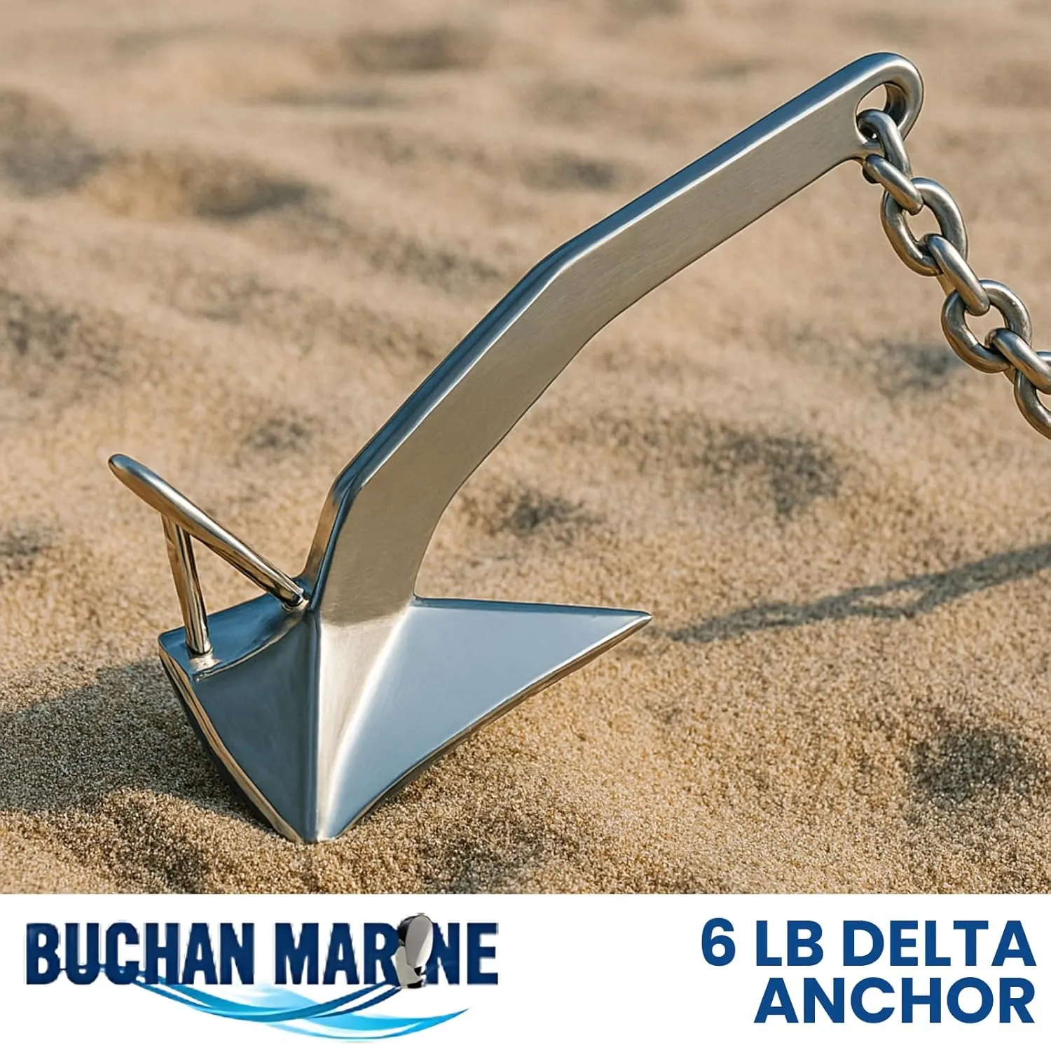 Delta Anchor, High Holding Power, Corrosion Resistant 316 Stainless Steel - 6 lb Polished Finish