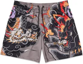 DIOTSR Mens Retro Casual Graphic Shorts Elastic Waistband Streetwear Athletic Basketball Running Active Shorts