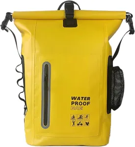 Dry Bag Waterproof 25L - Floating & Lightweight Dry Sack for Men Kayaking, Boating, Fishing, Swimming, Camping, Hiking (YELLOW)