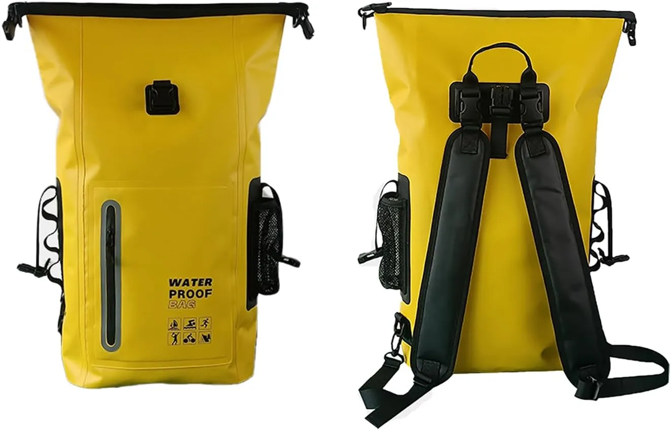 Dry Bag Waterproof 25L - Floating & Lightweight Dry Sack for Men Kayaking, Boating, Fishing, Swimming, Camping, Hiking (YELLOW)