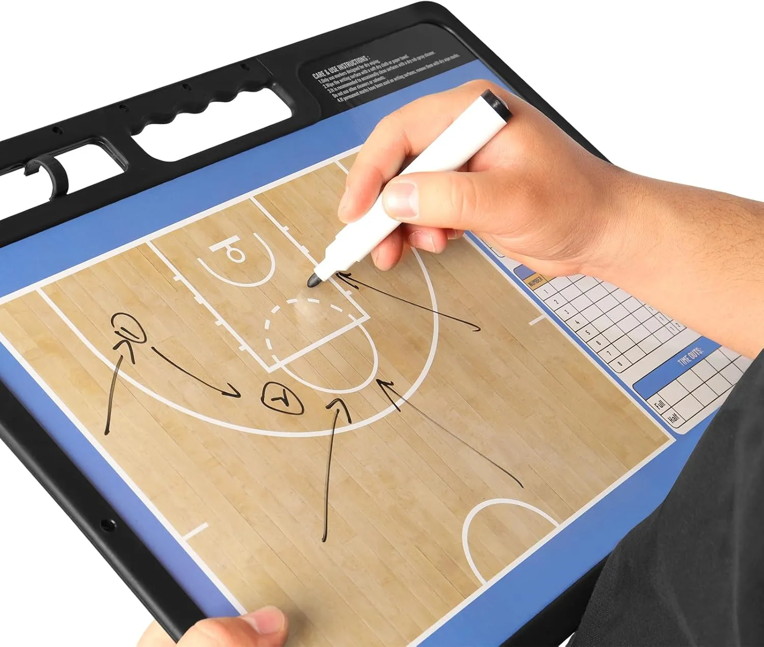 Dry Erase Clipboard for Coach,Coaches Clipboard,Premium Tactical Coaching Board, Portable Double-Sided Full & Half Court Lineup Board with Marker for Coaches Gift