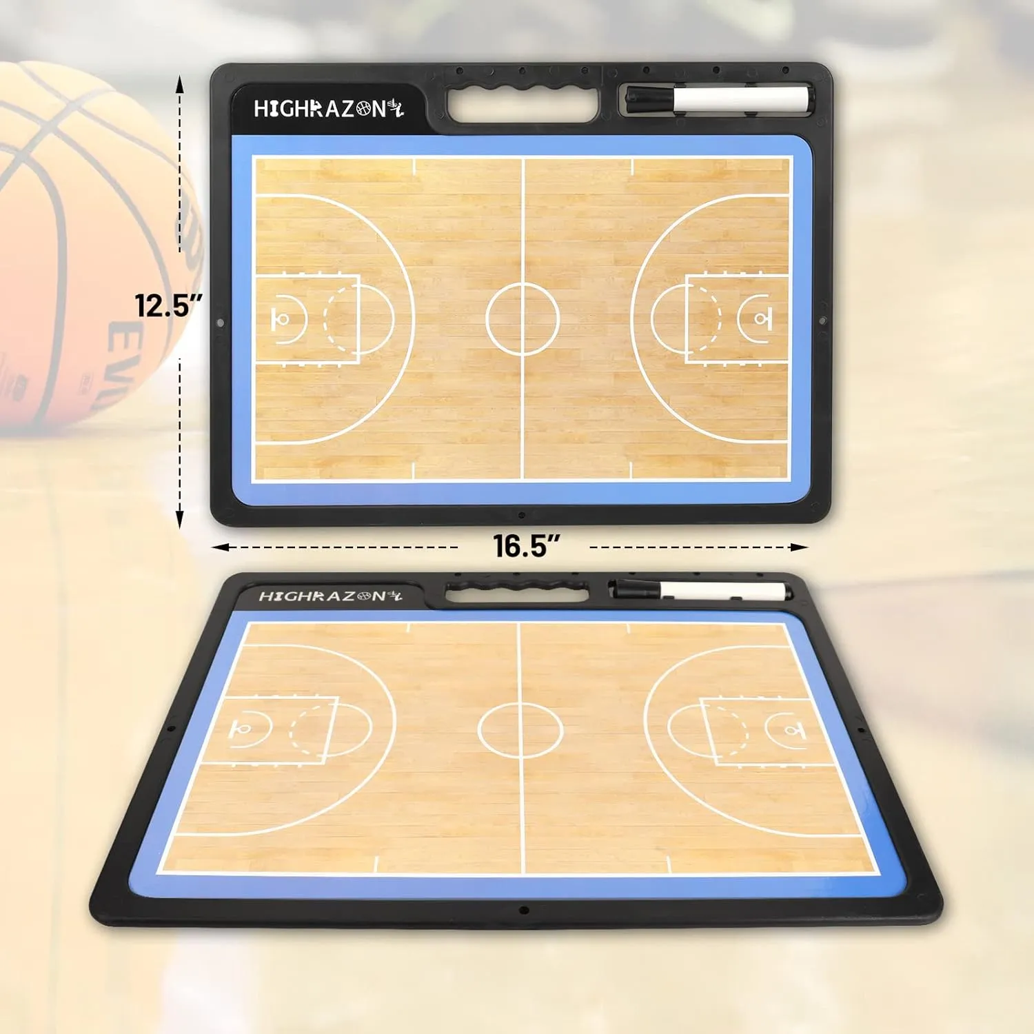 Dry Erase Clipboard for Coach,Coaches Clipboard,Premium Tactical Coaching Board, Portable Double-Sided Full & Half Court Lineup Board with Marker for Coaches Gift