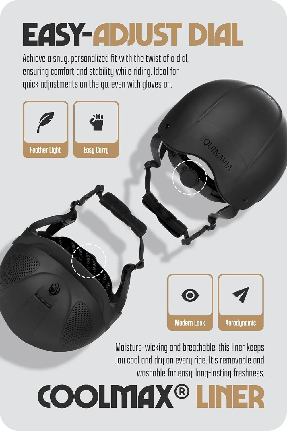 Equinavia Skylar Horse Riding Helmet  Lightweight Equestrian Helmet with Airflow Vents, Adjustable Dial & Removable Liner, ASTM F1163-23/SEI Certified