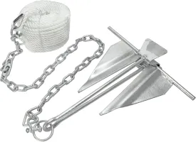 Extreme Max 3006.6717 Complete Slip Ring Anchor Kit with Rope / Anchor Chain / Shackle - #7 / 4.5 lbs.