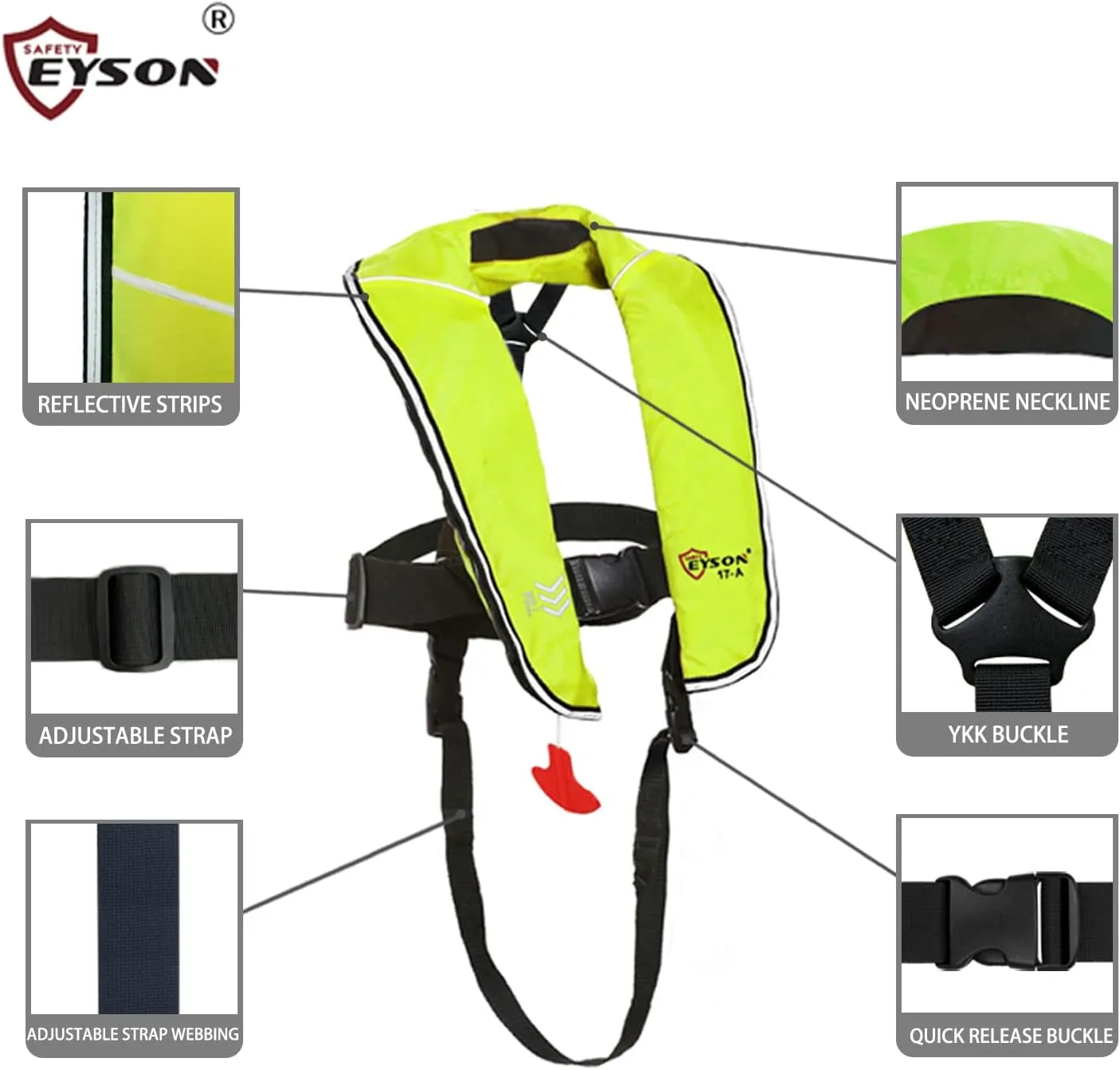 Eyson Inflatable Life Jacket Inflatable Life Vest for Child Classic Automatic