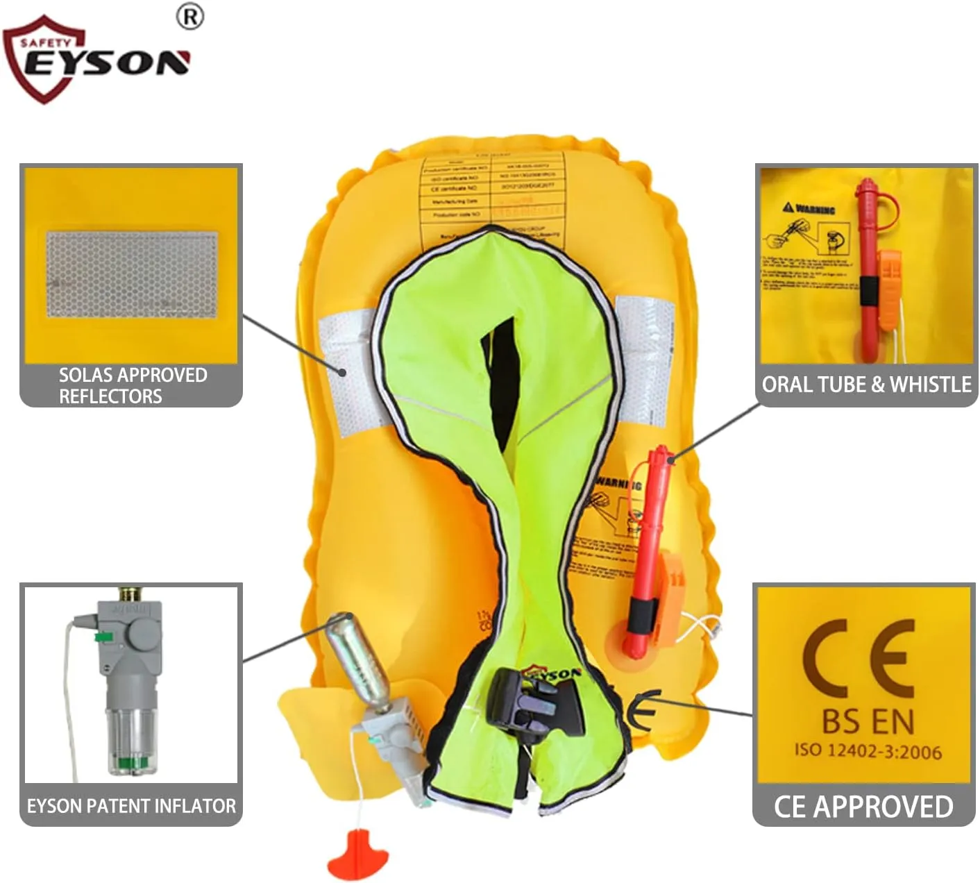 Eyson Inflatable Life Jacket Inflatable Life Vest for Child Classic Automatic