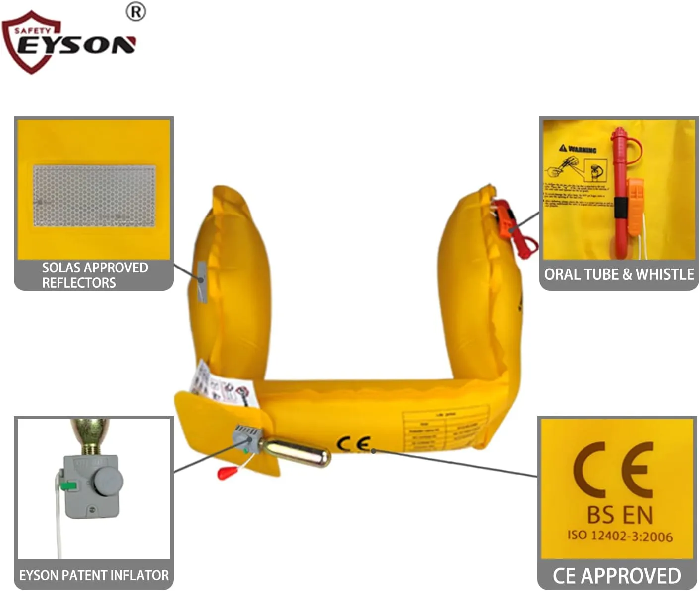 Eyson Inflatable Life Jacket Life Vest Life Ring Belt Pack Waist Bag Manual