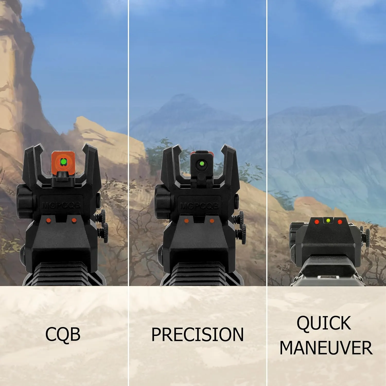 Fiber Optic Sights,with Green and Red Full Fiber Optics Dots Polymer Fiber Optics Sights Front and Rear Backup Sights