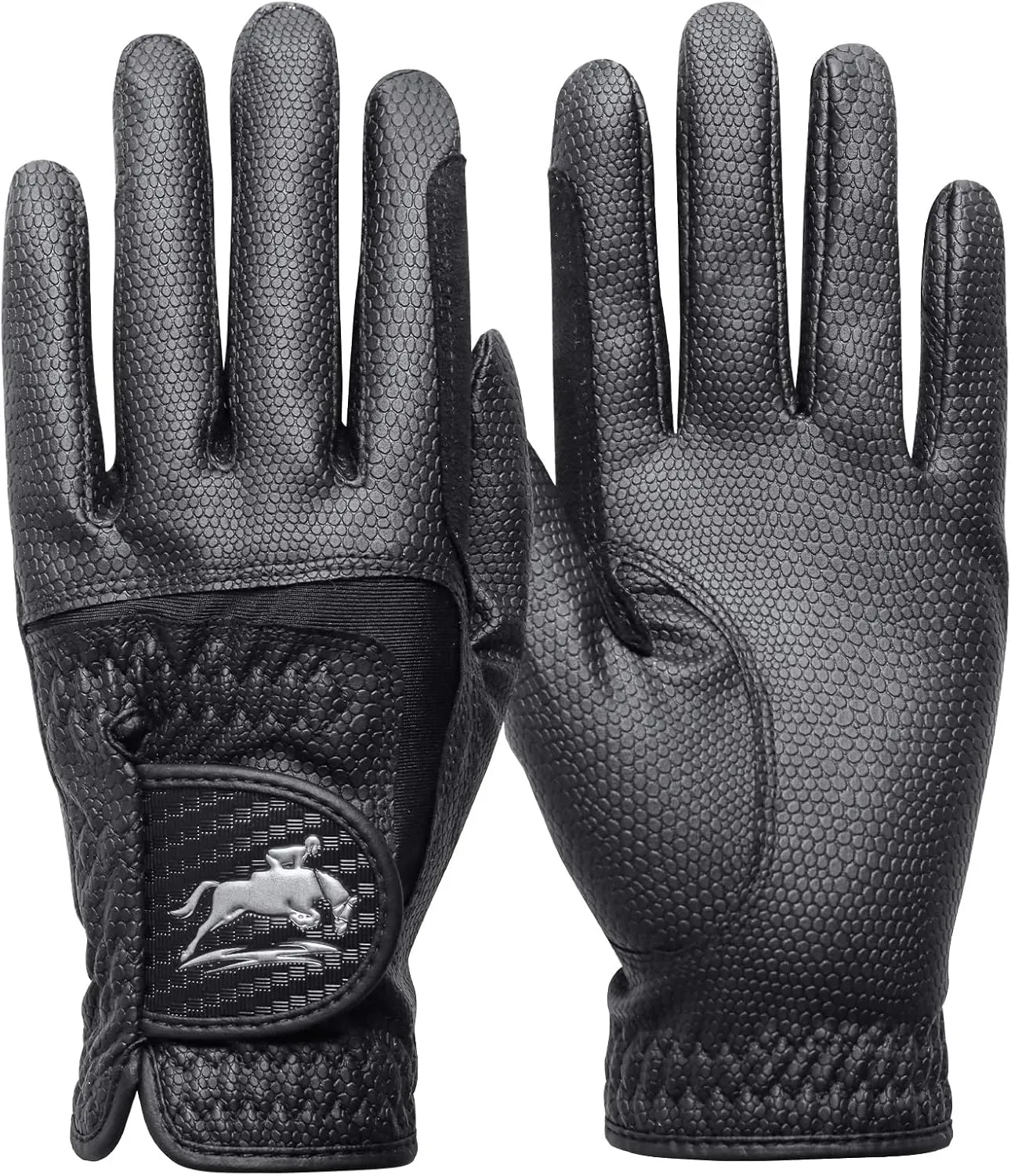 FINGER TEN Horse Riding Gloves Women Premium Pu Leather Equestrian Horseback Comfortable Grip Ladies Girls Glove Lightweight Breathable Touchscreen Stretchable for Outdoor Sport