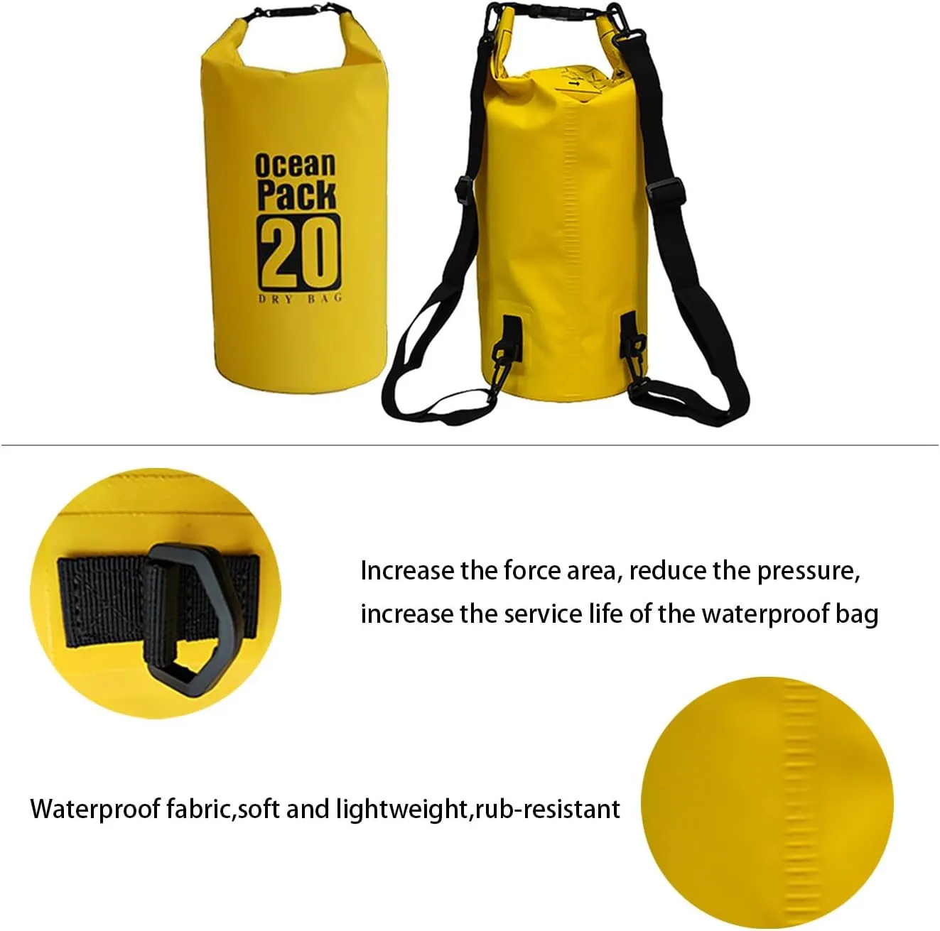 Floating Waterproof Dry Bag 5L/10L/15L/20L, Roll Top Sack for Kayaking, Swimming, Camping, Hiking, Beach, Fishing, Diving Heavy Duty Straps (Multiple Colors Available) (ORANGE, 15L)