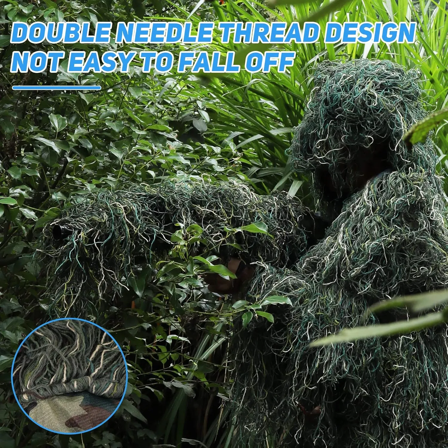 Ghillie Suit, 3D Camouflage Hunting Apparel for Kids/Youth/Teen(S/M/L/XL/XXL)