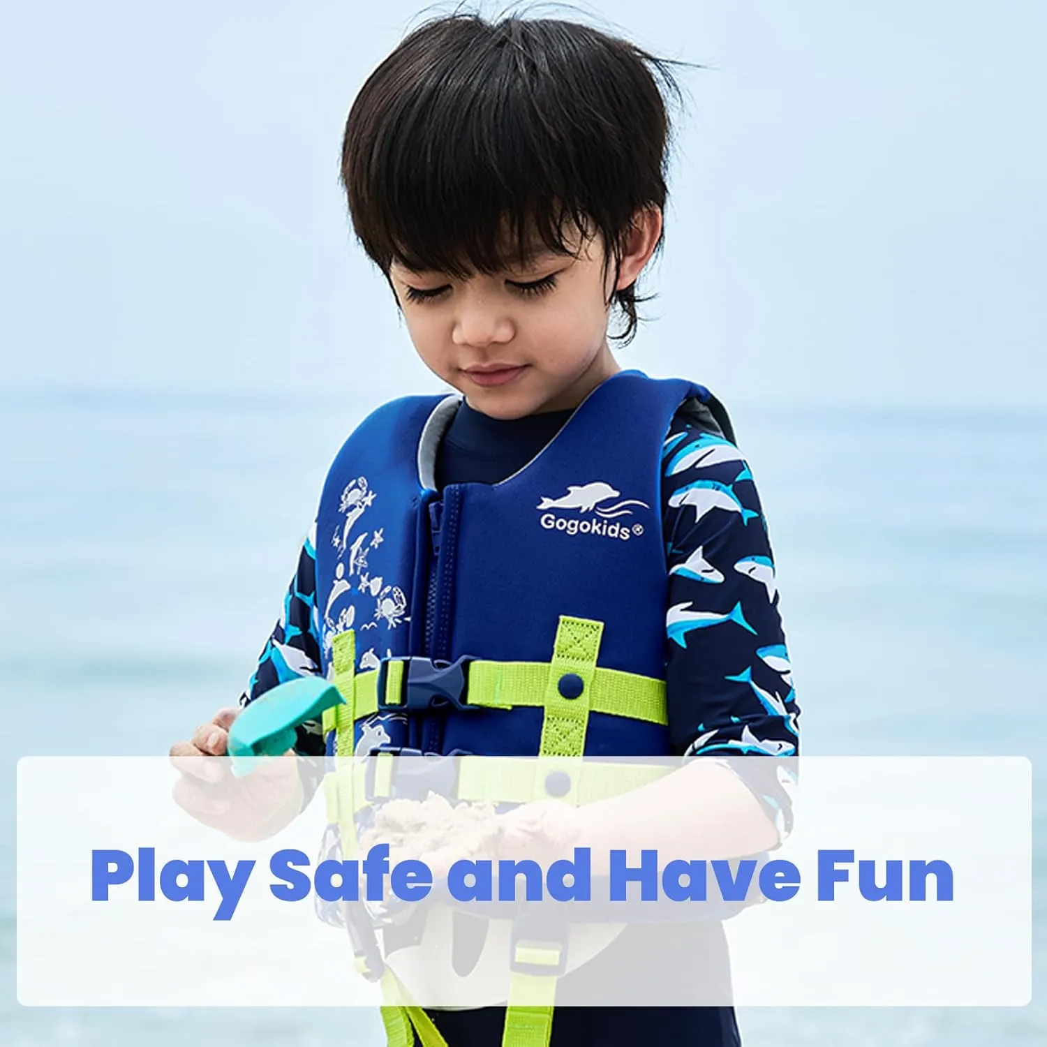 Gogokids Toddler Swim Vest, Kids Floaties  Boys & Girls Buoyancy Jacket, Swimming Aid for Pool & Beach, Fits 2-8 Years / 22-60 lbs