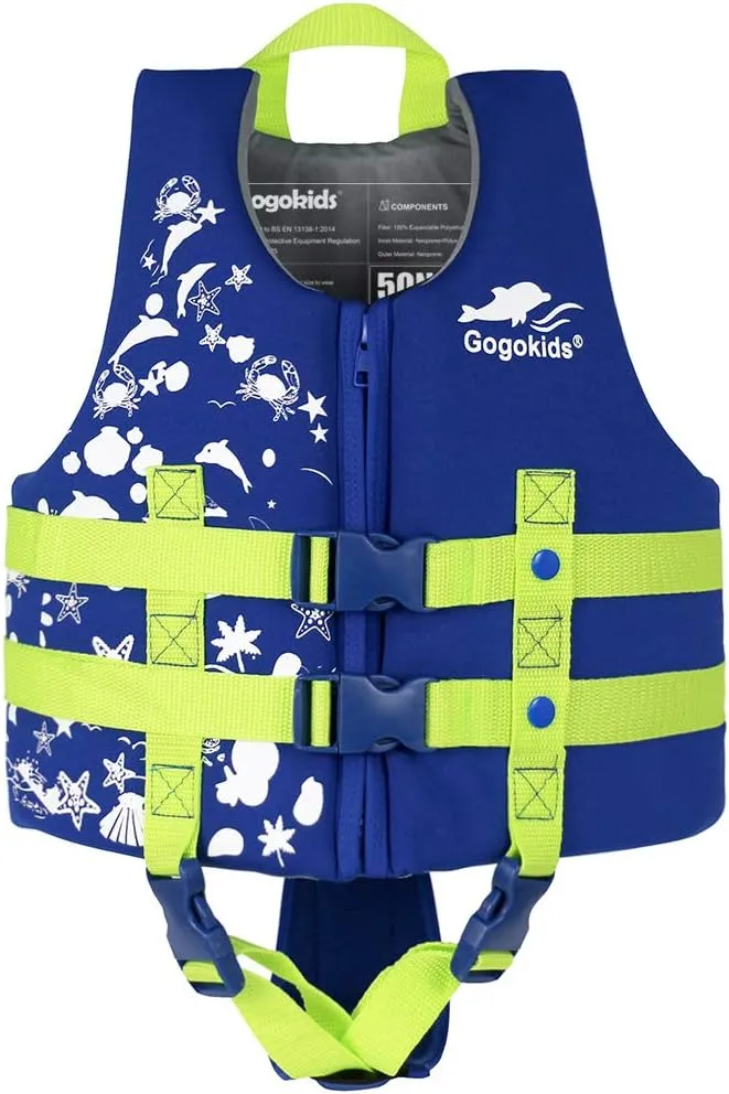 Gogokids Toddler Swim Vest, Kids Floaties  Boys & Girls Buoyancy Jacket, Swimming Aid for Pool & Beach, Fits 2-8 Years / 22-60 lbs