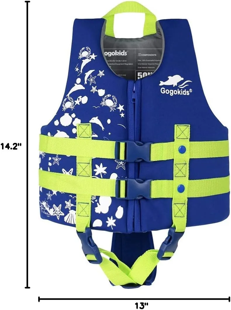 Gogokids Toddler Swim Vest, Kids Floaties  Boys & Girls Buoyancy Jacket, Swimming Aid for Pool & Beach, Fits 2-8 Years / 22-60 lbs
