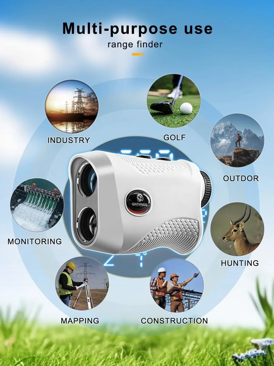 Golf Laser Rangefinder with Slope,7X Magnification Range Finder Golf for Hunting,1200 Yards Laser Range Finder,High-Precision Flag Pole Locking Vibration,Slope Mode Continuous Scan