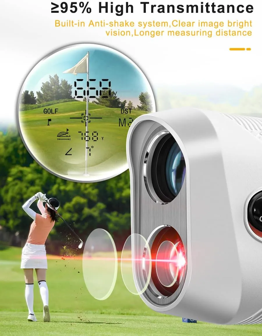 Golf Laser Rangefinder with Slope,7X Magnification Range Finder Golf for Hunting,1200 Yards Laser Range Finder,High-Precision Flag Pole Locking Vibration,Slope Mode Continuous Scan