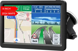 GPS Navigation for Car Truck 9 Touch Screen GPS System, 2025 Satellite Navigation 16GB, Voice Guidance, Speeding Warning, POI, FM Radio, Free Lifetime Live Map Updates