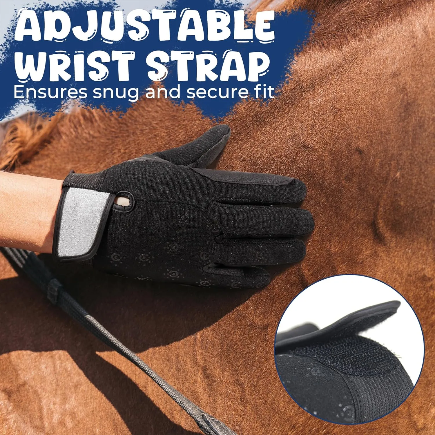 HANDALNDY Horse Riding Gloves, Equestrian Gloves Adult Kids for Girls Boys, Durable Comfortable Grip
