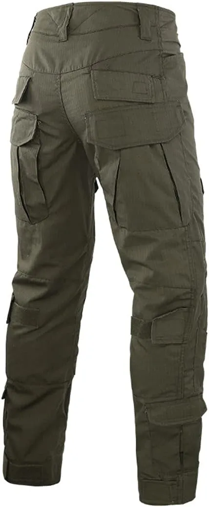 HARGLESMAN Men's Tactical Military Suits Long Sleeve Fitting Amry Uniforms Combat Shirt and Pants with Knee Pads
