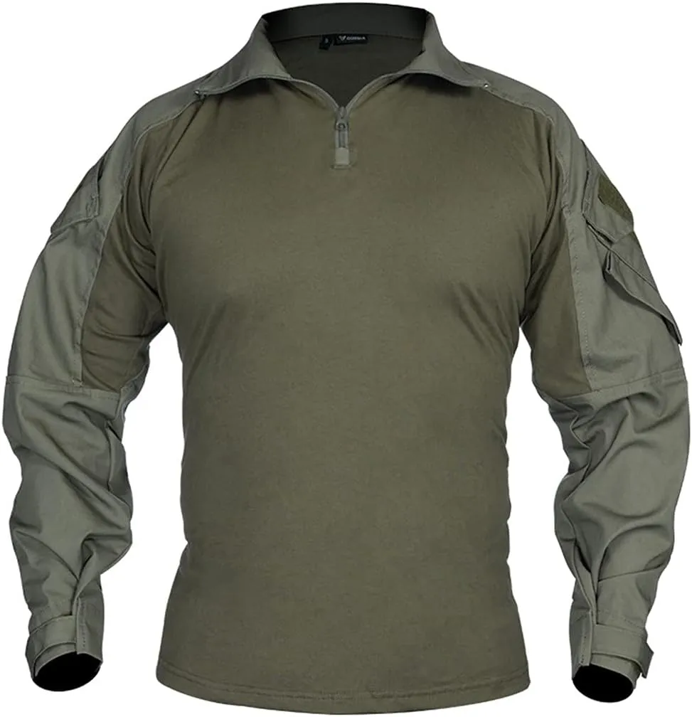 HARGLESMAN Men's Tactical Military Suits Long Sleeve Fitting Amry Uniforms Combat Shirt and Pants with Knee Pads