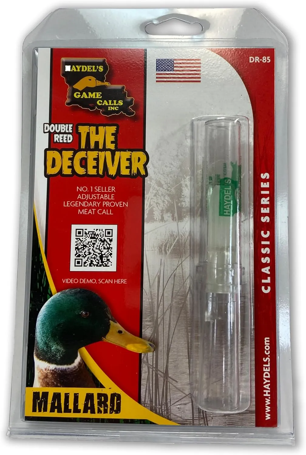 Haydel's Game Calls Inc. DR-85 Mallard Duck Call for Hunting, Double Reed, Adjustable. Legendary Proven Meat Call