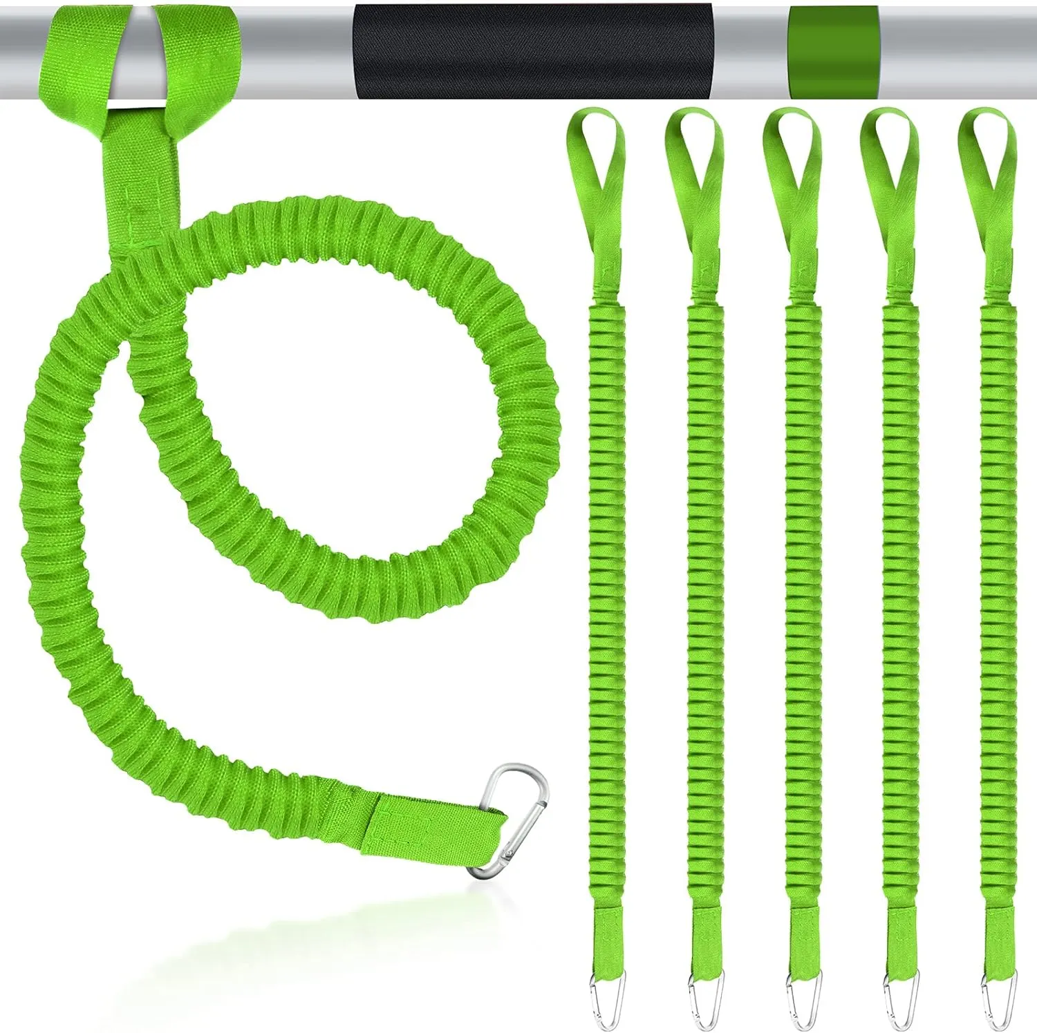 HESTYA 6 Pieces Kayak Paddle Leash Stretchable Paddle Rope Nylon Adjustable Kayak Coiled Rod Leash Lanyard Kayak Traction Rope for Kayak Canoe SUP Paddles Surfboard Fishing Poles Rods Accessories