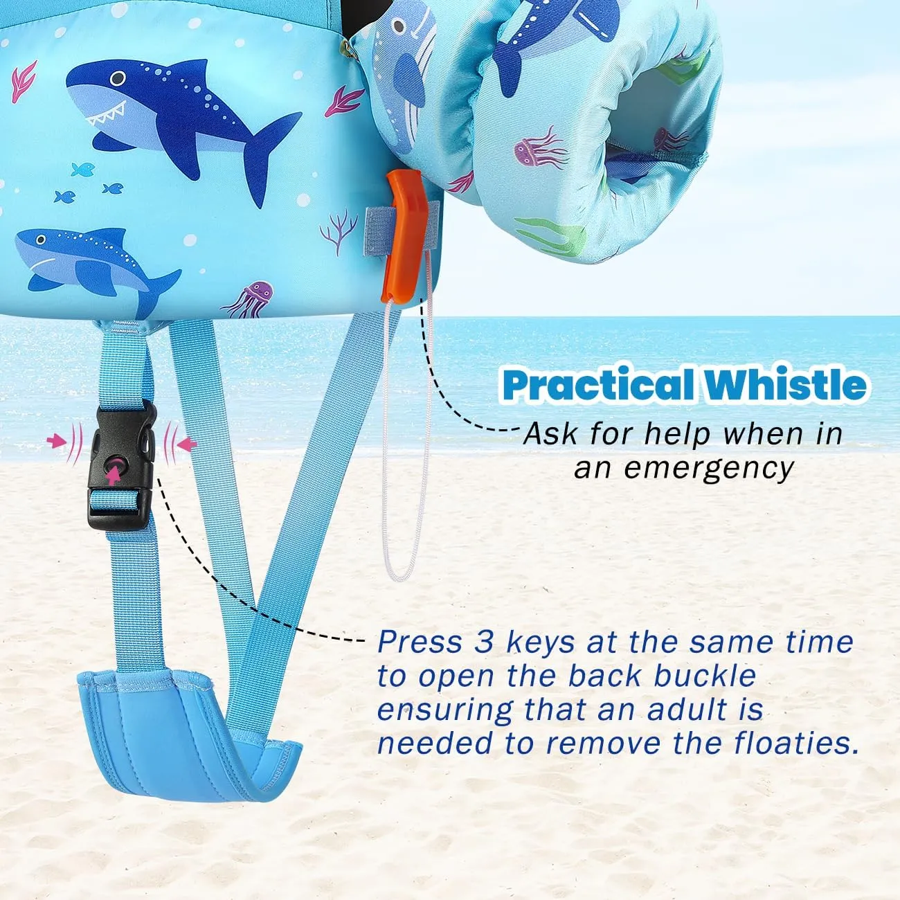 HeySplash Toddler Swim Vest, Toddler Floaties Fit 13-30 Lbs, Puddle Kids Jumper with Adjustable Strap, Pool Float Jacket Arm Floaties Baby Floatie Water Wing, Pool Sea Swimming Aid