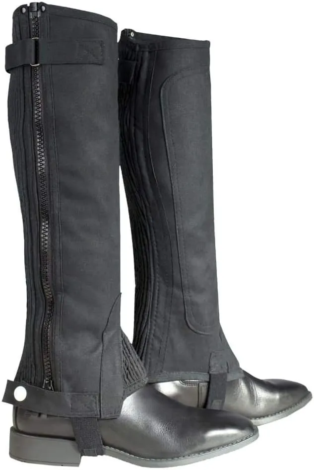 HORZE Amara Adult Equestrian Half Chaps | Synthetic Leather Zip-Up Pair | Accurate Size Chart in Images
