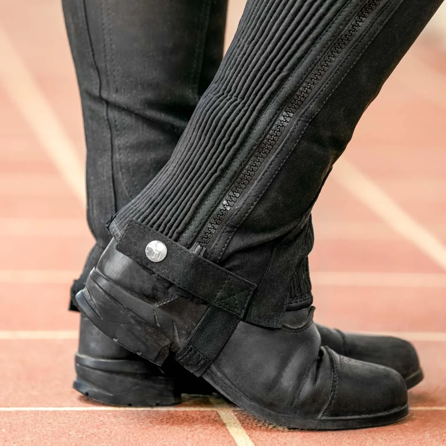 HORZE Amara Adult Equestrian Half Chaps | Synthetic Leather Zip-Up Pair | Accurate Size Chart in Images