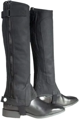 HORZE Amara Adult Equestrian Half Chaps | Synthetic Leather Zip-Up Pair | Accurate Size Chart in Images
