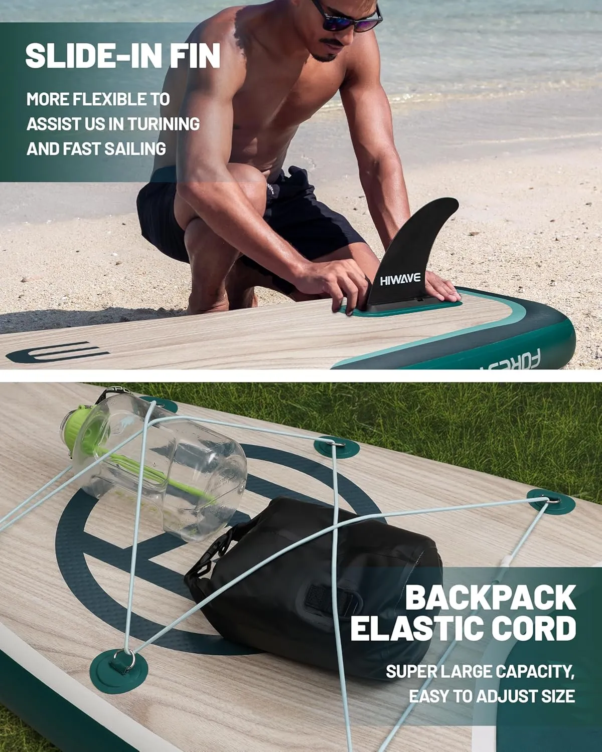 Inflatable Paddle Board 11 '* 34 "* 6" Extra Wide Sup Board, 450lb Capicity Paddle Board for Adults, Suitable for Sea and Lakes, 2 1Family Board