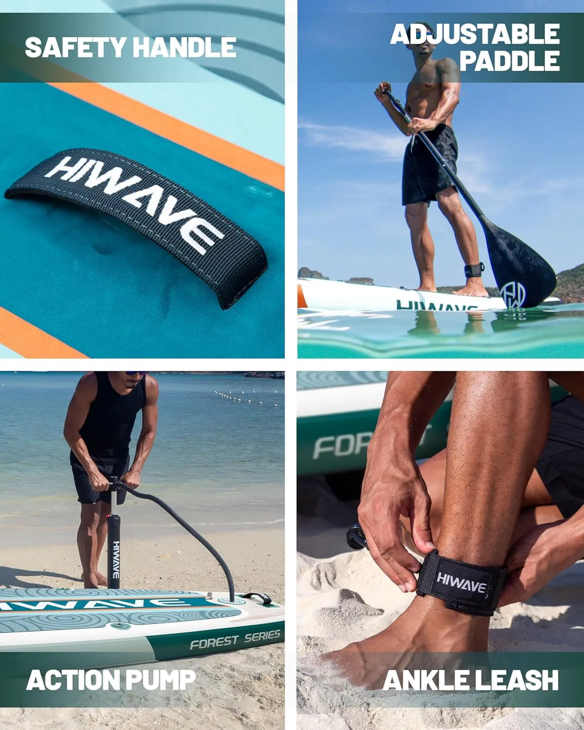 Inflatable Paddle Board 11 '* 34 "* 6" Extra Wide Sup Board, 450lb Capicity Paddle Board for Adults, Suitable for Sea and Lakes, 2 1Family Board