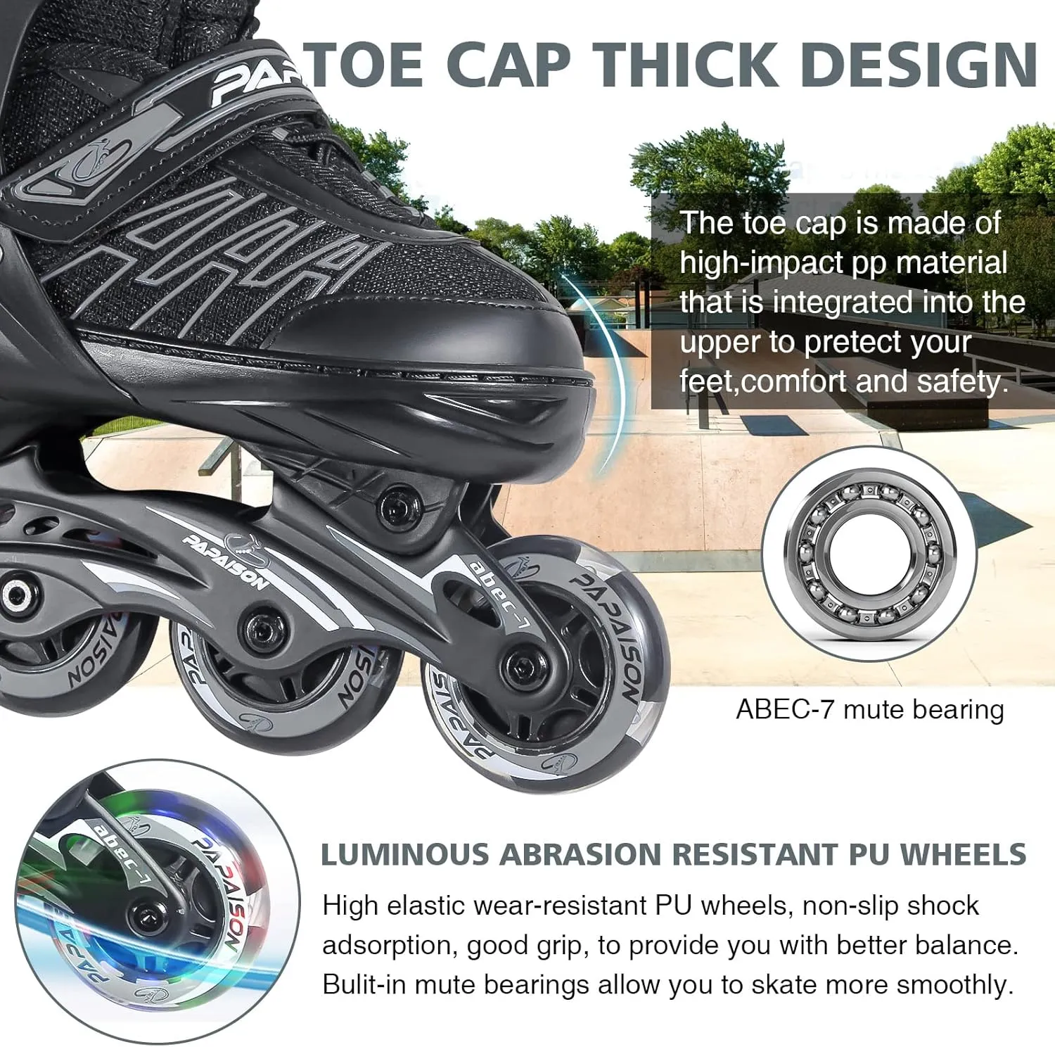Inline Skates for Girls and Boys, Adjustable Roller Skates with Featuring All Illuminating Wheels, for Kids and Adults, Men and Ladies
