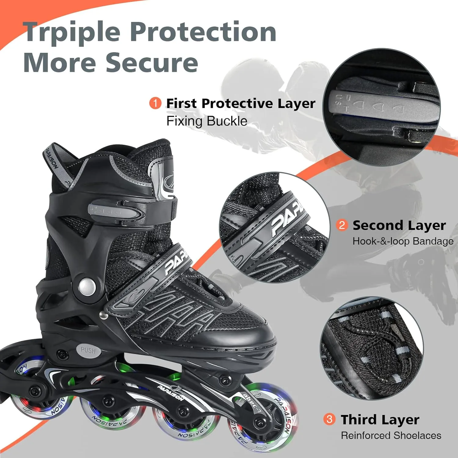Inline Skates for Girls and Boys, Adjustable Roller Skates with Featuring All Illuminating Wheels, for Kids and Adults, Men and Ladies
