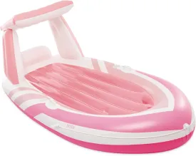 INTEX Pink Paradise Boat Float : Inflatable Pool Float  Perfect for Pool Parties  2 Cup Holders  220 Weight Capacity  96" x 47" x 38"