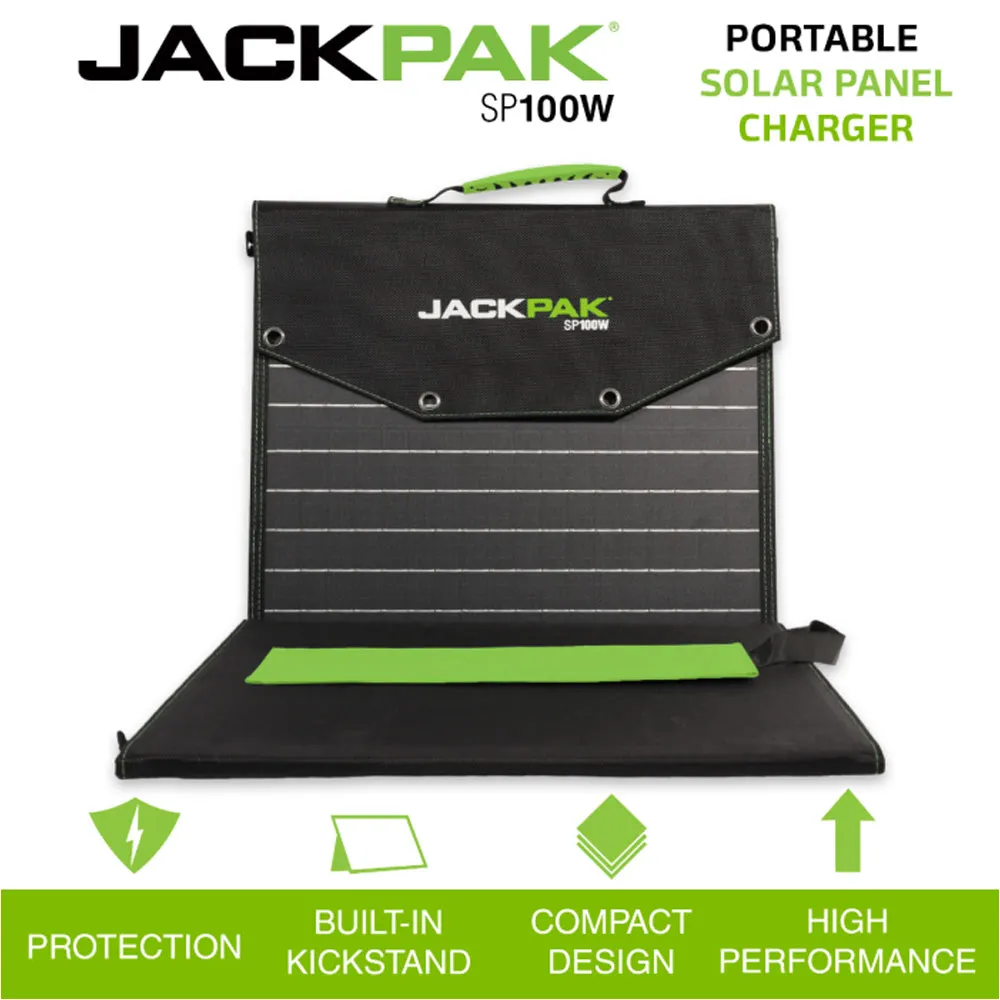 JackPak SP100W Flexible and Foldable, Compatible with Select Power Stations, Power Adapter To Connect Two SP100W Solar Panels