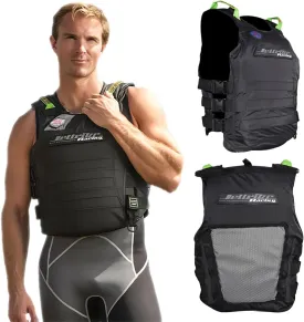 Jettribe US Coast Guard Life Vest | Black Out | Type 3 PFD | Side-Entry Jet Ski Vest