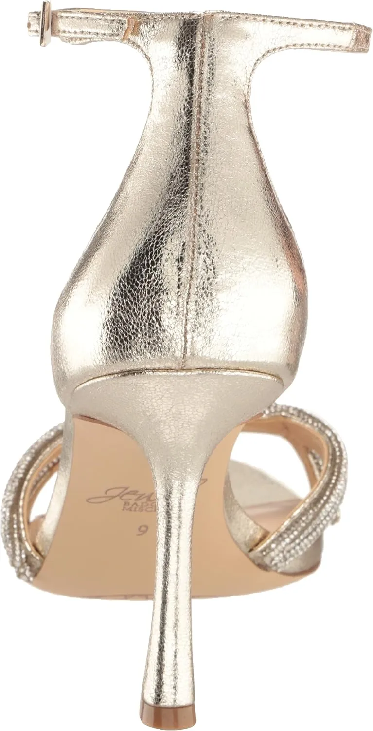Jewel Badgley Mischka Vani Glitter Straps Stiletto Heels