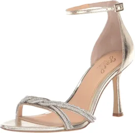 Jewel Badgley Mischka Vani Glitter Straps Stiletto Heels