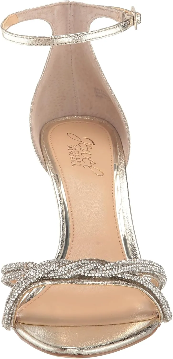 Jewel Badgley Mischka Vani Glitter Straps Stiletto Heels
