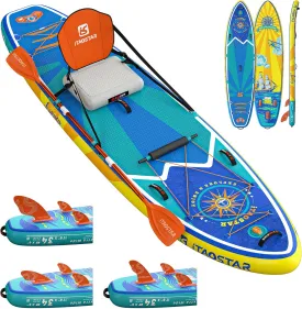 Journey 11'6" / 11'34" / 11'35" Extra Wide Paddle Board, One-Stop Premium SUP Board Accessories, Tailored Fins, Stable Inflatable Stand Up Paddle Boards for Youth/Adults of All Skill Levels