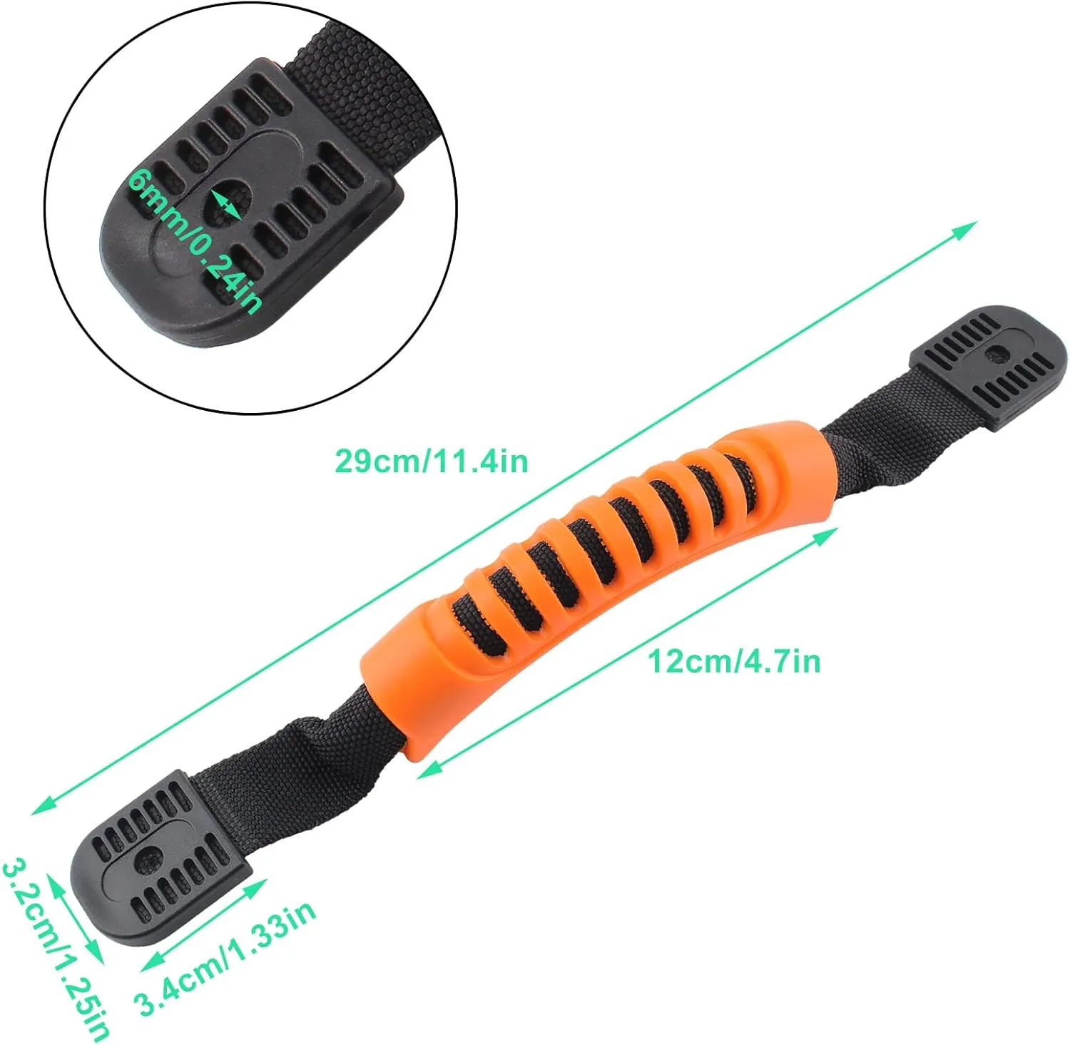 Kayak Carry Handles - Side Mount Replacement With Plastic Buckle for Paddle, Tandem, Canoe Boat & Lifetime Kayaks