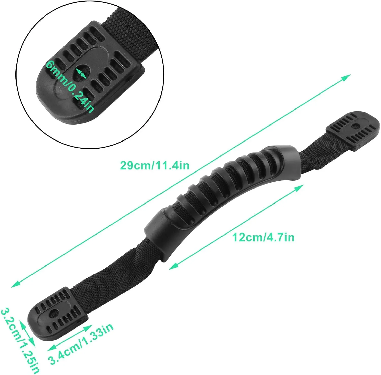 Kayak Carry Handles - Side Mount Replacement With Plastic Buckle for Paddle, Tandem, Canoe Boat & Lifetime Kayaks
