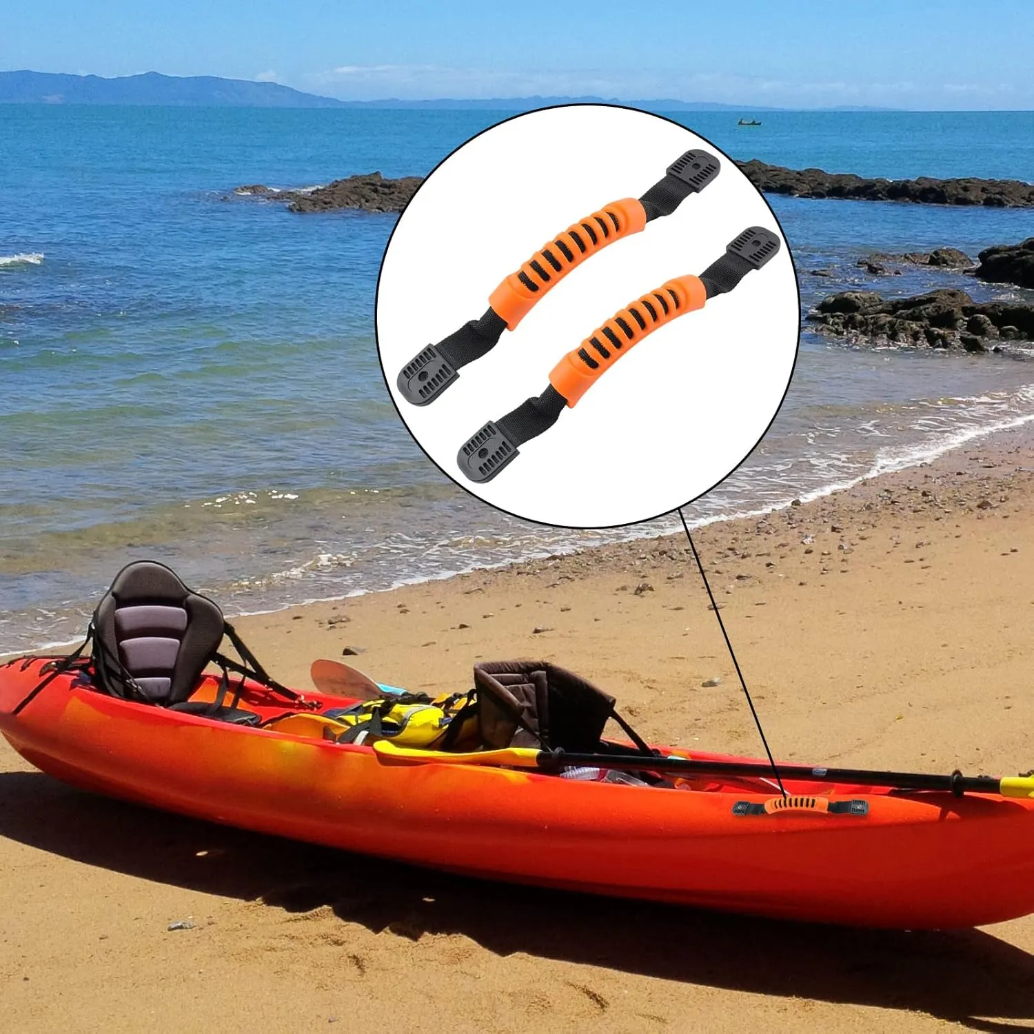 Kayak Carry Handles - Side Mount Replacement With Plastic Buckle for Paddle, Tandem, Canoe Boat & Lifetime Kayaks