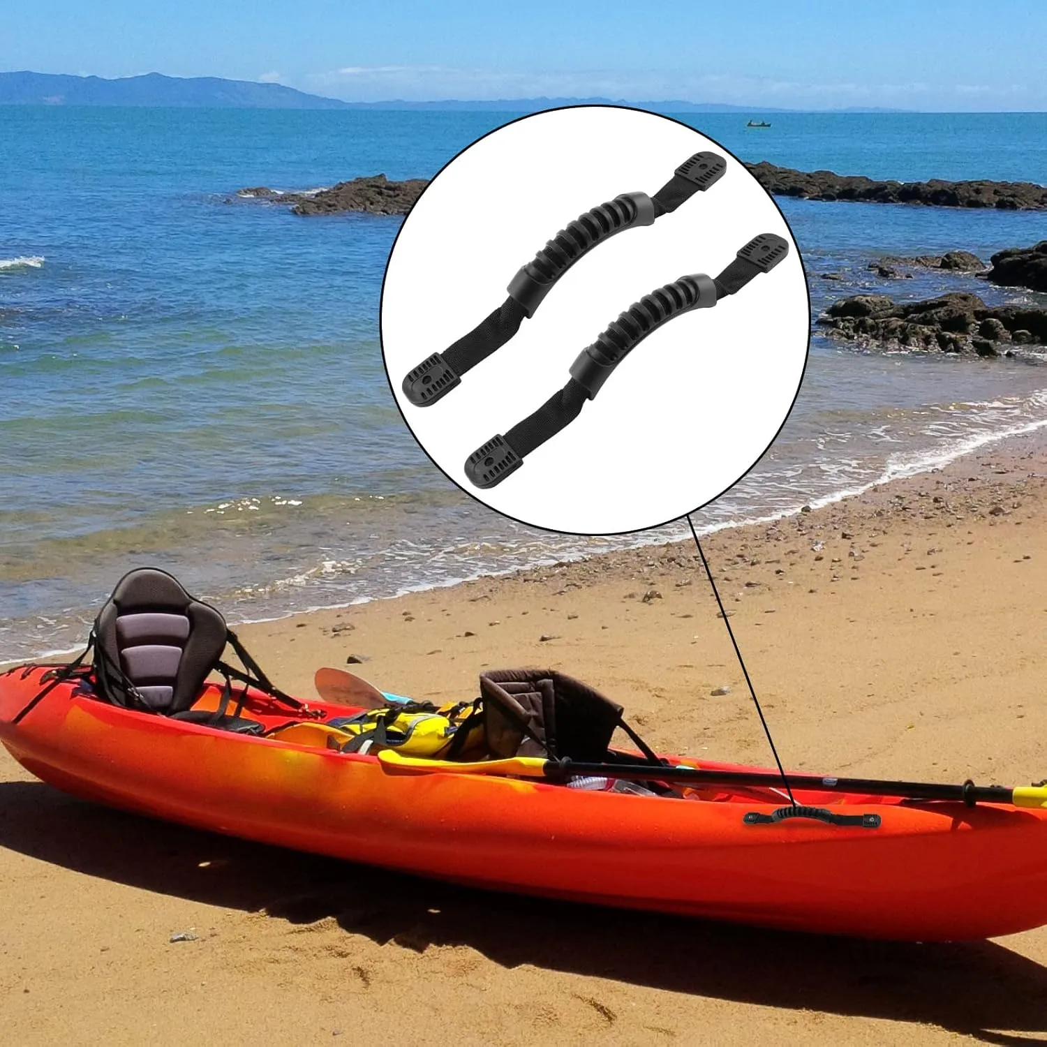 Kayak Carry Handles - Side Mount Replacement With Plastic Buckle for Paddle, Tandem, Canoe Boat & Lifetime Kayaks