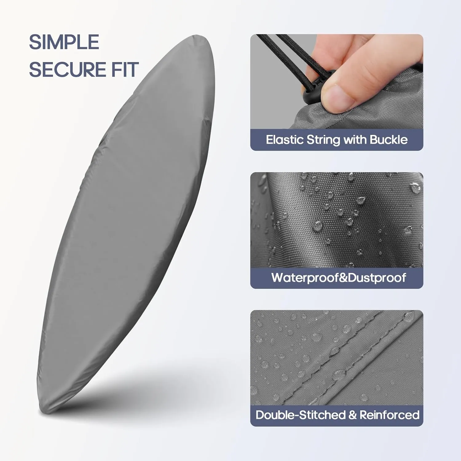 Kayak Cover Waterproof Kayak Canoe Cover Storage Dust Cover UV Protection Paddle Board Cover Fishing Boat Sunblock Shield for Outdoor Storage
