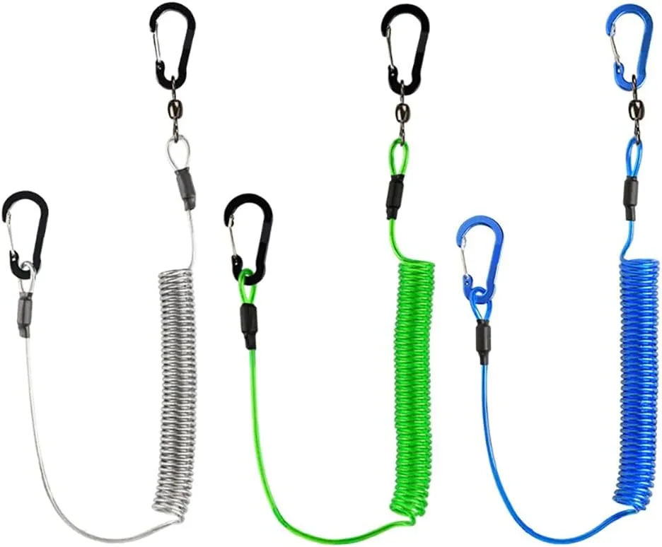 Kayak Paddle Leash Fishing Pole Tether Fishing Lanyard Stretchable Strap Lanyard Rope for Kayaking Boating Canoeing Fishing Pole Rod