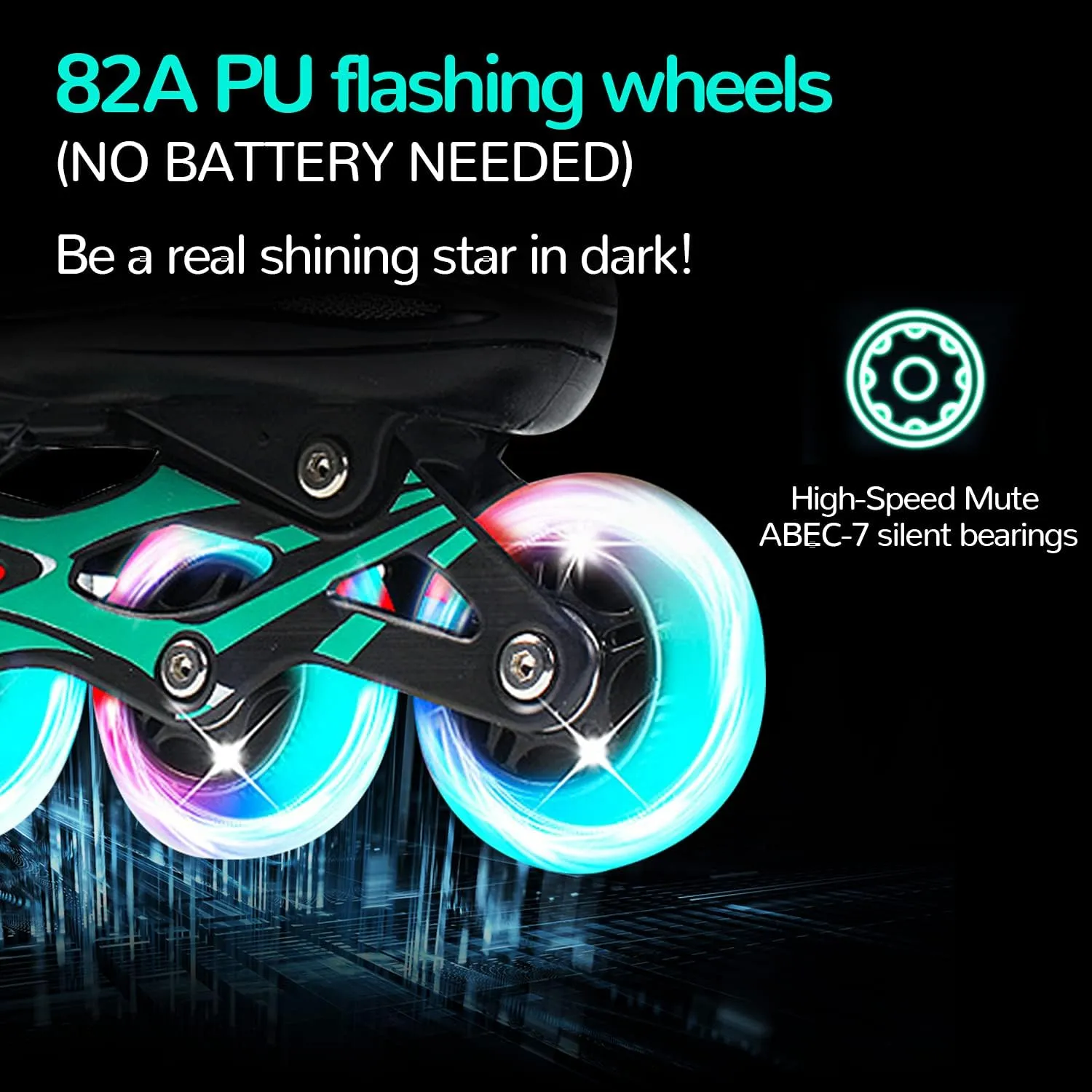 KDJ Inline Skates for Kids,Adjustable Roller Skates with 4 Illuminating Pu Wheels,Outdoors Indoors Roller Skates for Boys Girls Beginners